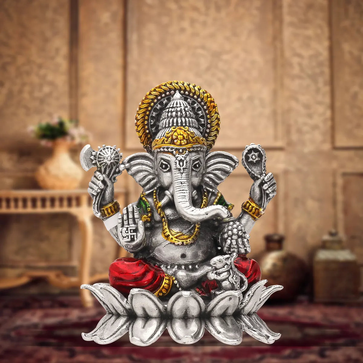 Kamal Ganpati - Antique Silver