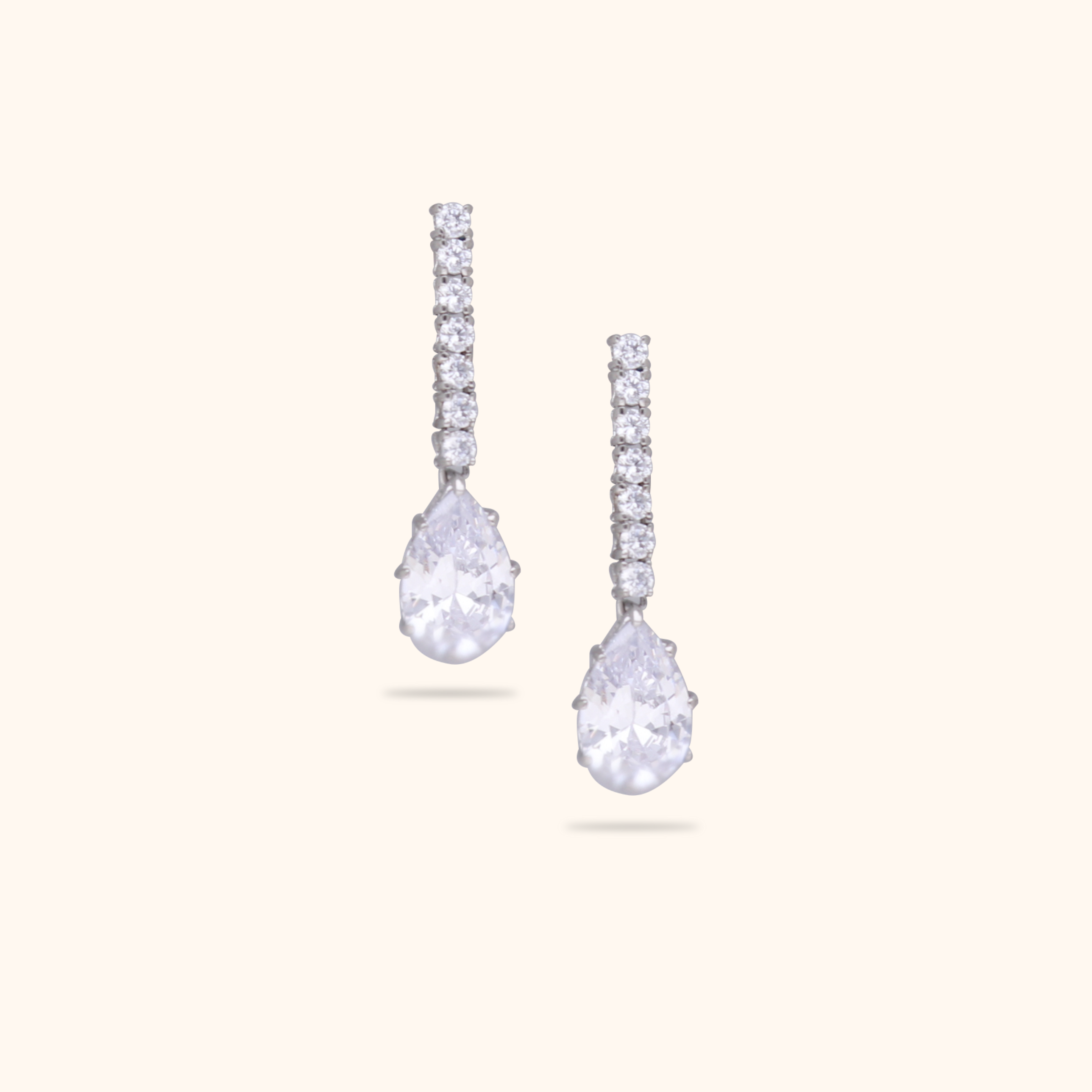 Timeless White Gem Silver Earrings