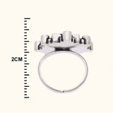 Charming 925 Silver Toe Ring with Pink & White Stones