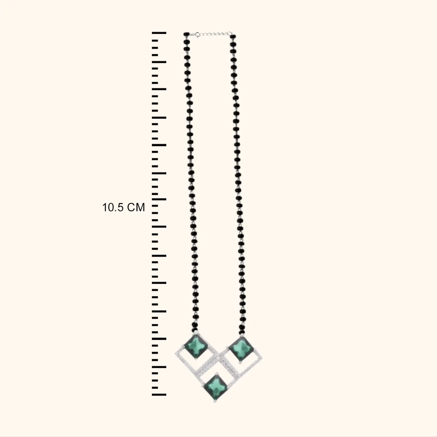 925 Silver Mangalsutra with Green Sparkle