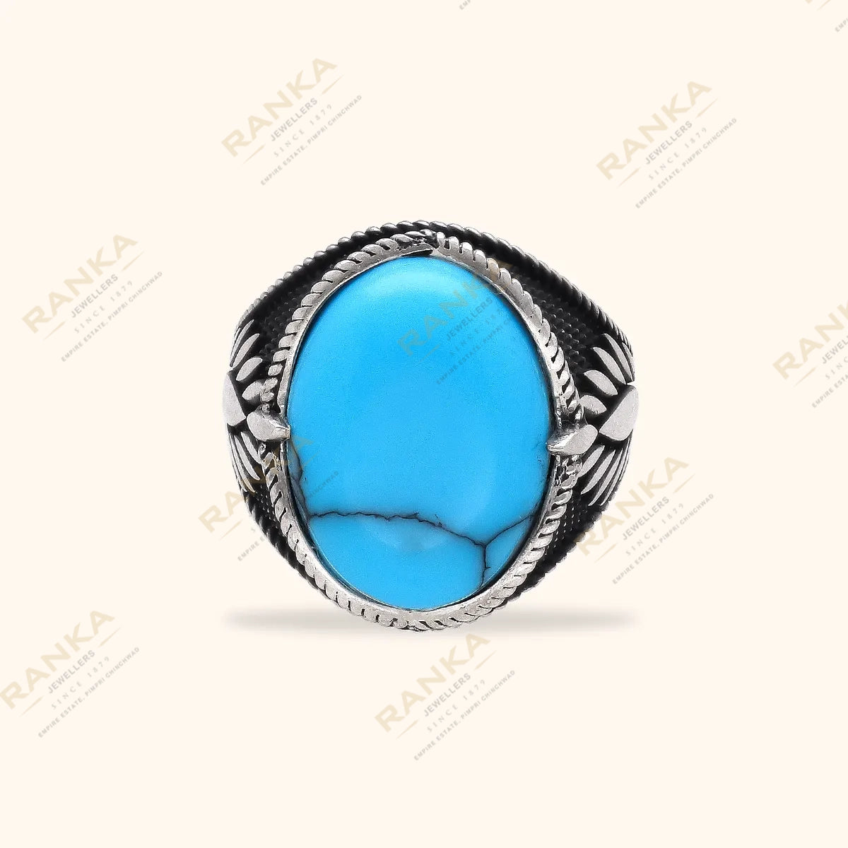 Silver Men's Ring with Gemstone