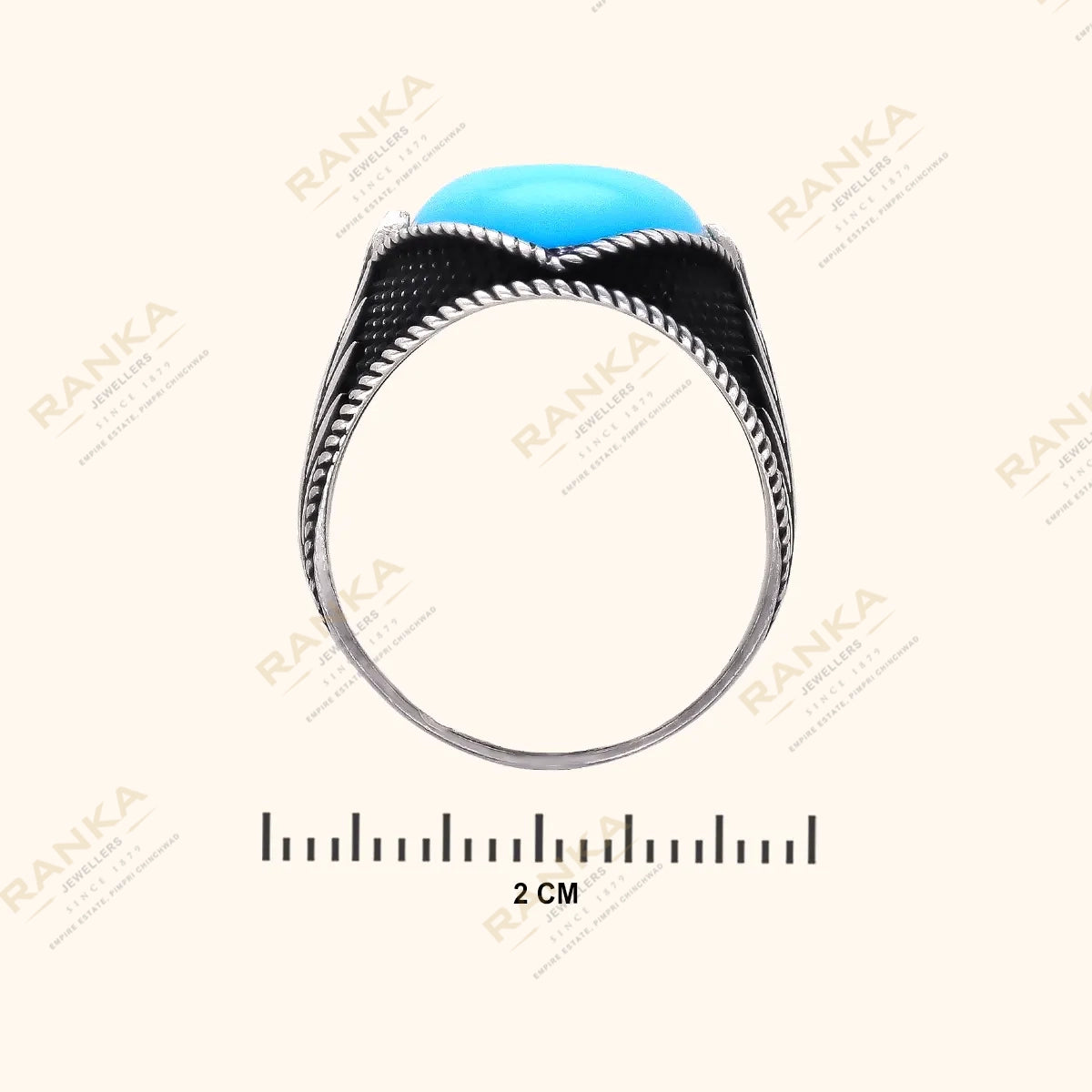 Silver Men's Ring with Gemstone