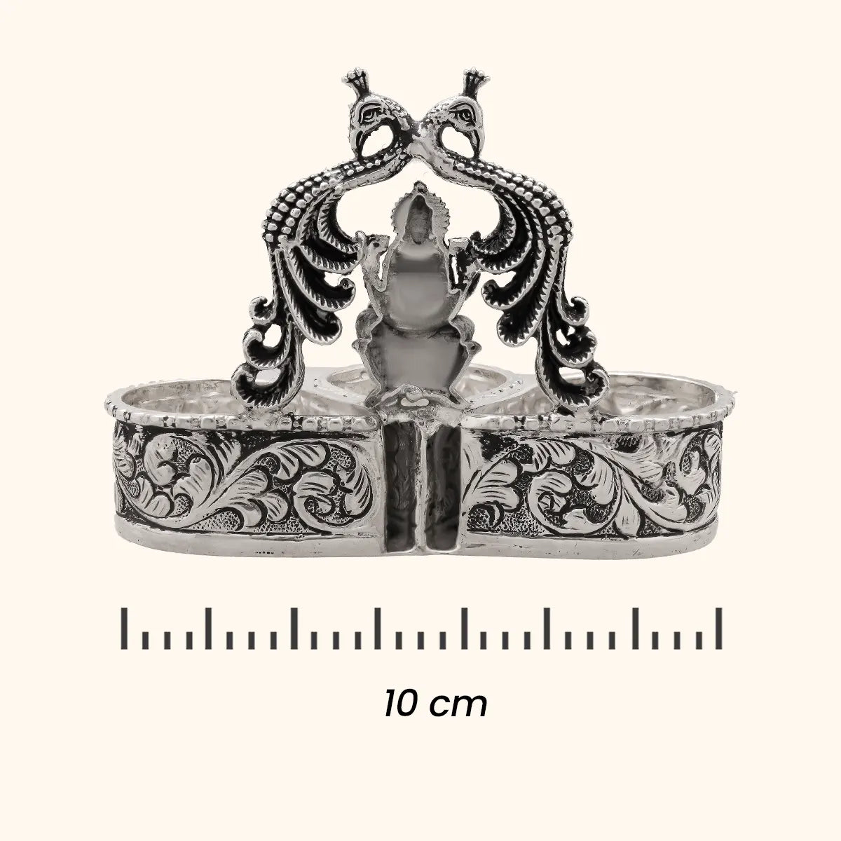 Lotus Silver Karanda - Silver Pooja Items / Silver Puja Samai