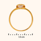 22KT Gold Heart Ring with Sparkling American Diamonds