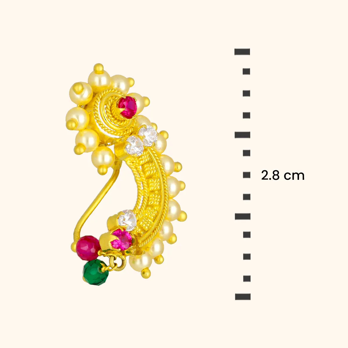 Antique Filigree Nose Pin 22KT Gold