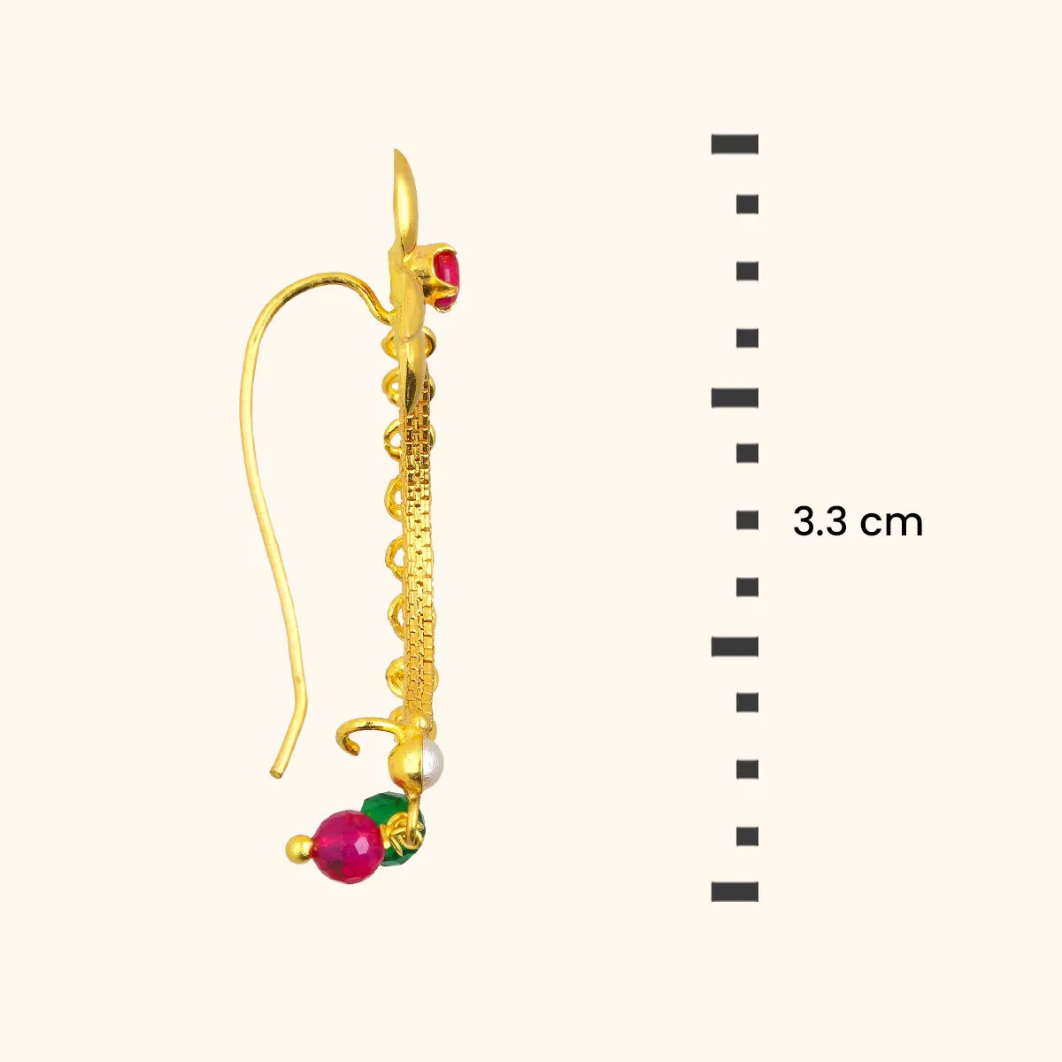 22KT Gold Sparkling Gemstone Nose Pin