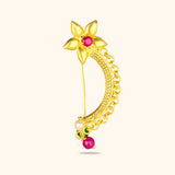 22KT Gold Sparkling Gemstone Nose Pin