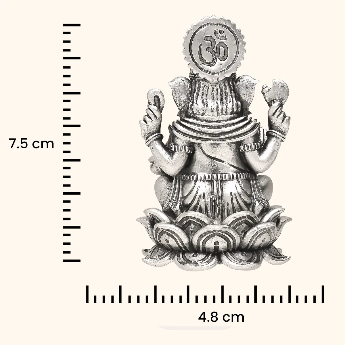 925 Antique Silver Idol Ganesh with Rhodium and Lacquer Coating for Anti-tarnish.