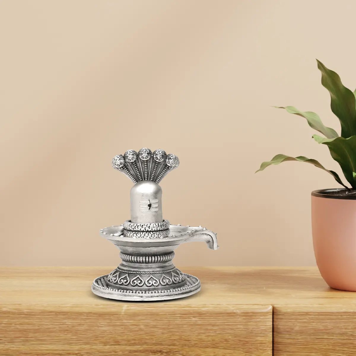 Shivling & Sheshnag - Antique Silver Idol
