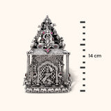 Antique Silver Murti-Ganesha, Laxmi, Sarswati, Balaji with Lord Ganpathi as its centerpiece. 925 Silver with Rhodium & Lacquer Coating for Anti-tarnish.