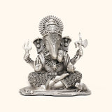 Shrimant Dagdusheth Murti - Anitque 925 Silver with Rhodium and Lacquer Coating for Anti-tarnish
