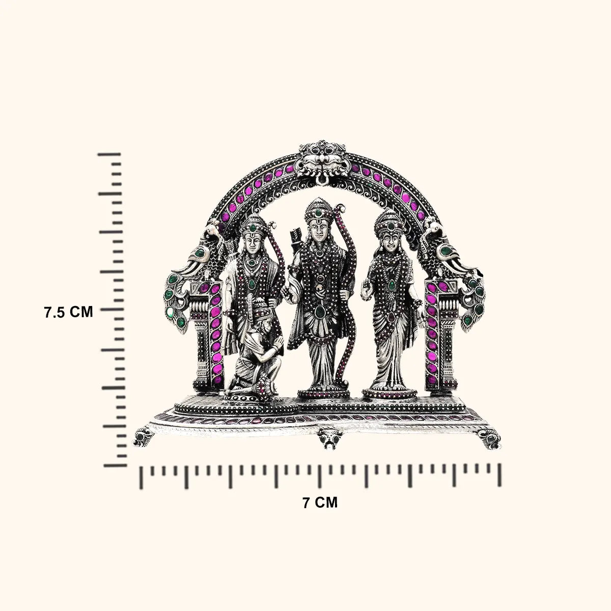 925 Shri Ram Darbar silver M size 125 gms