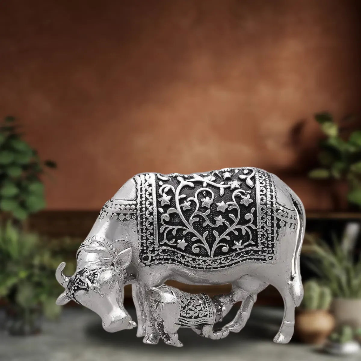 925 Silver Antique Cow & Calf Small Size