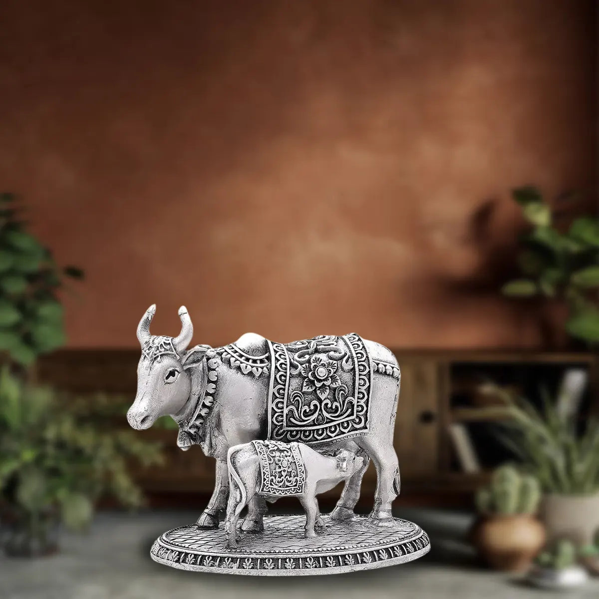 925 Silver Antique Cow & Calf
