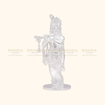 925 Silver Solid Lotus Standing Shri Krishna