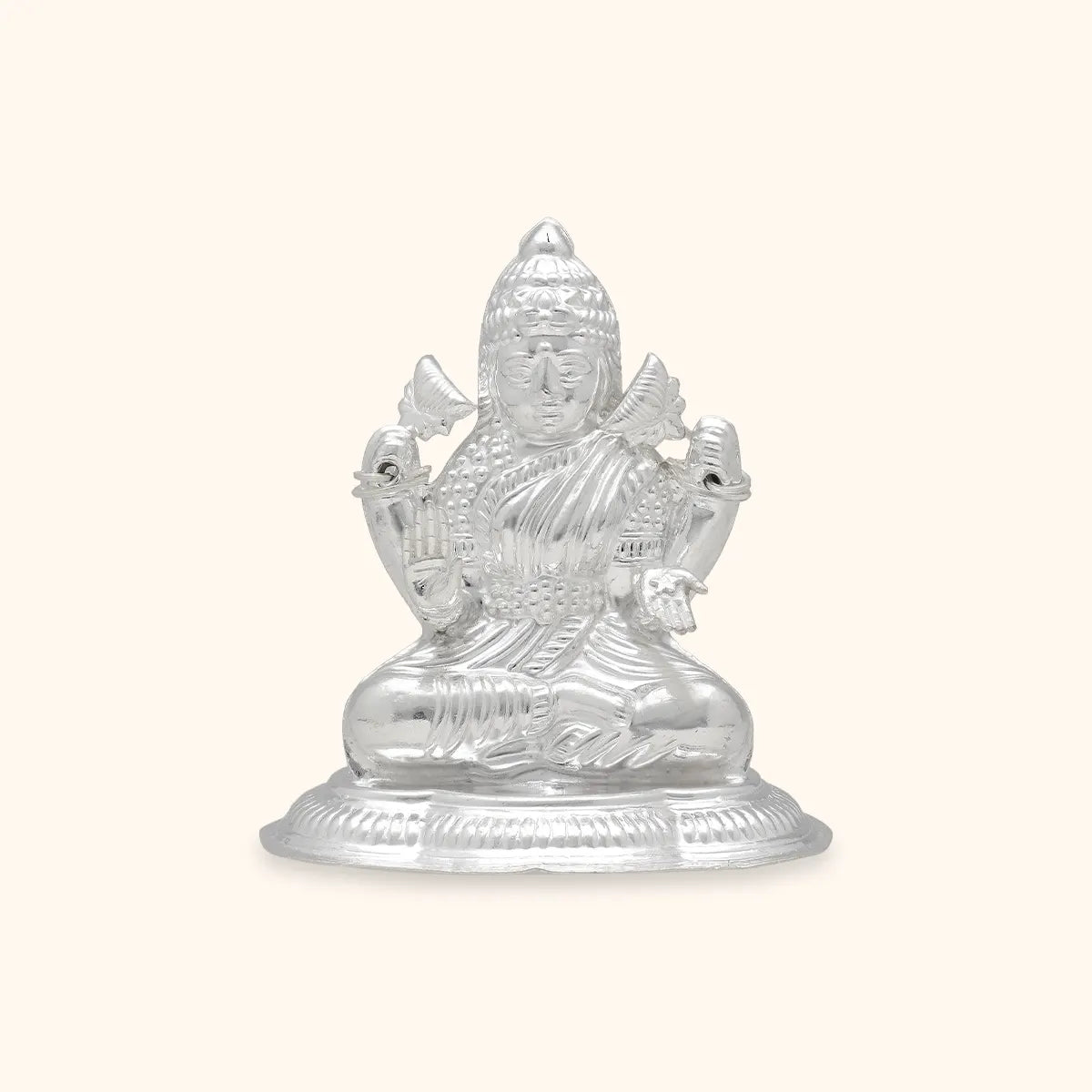 Elegant Silver Lakshmi Statue Hollow Murti