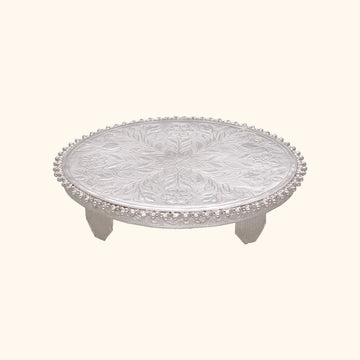 Lotus Design Silver Pooja Paat
