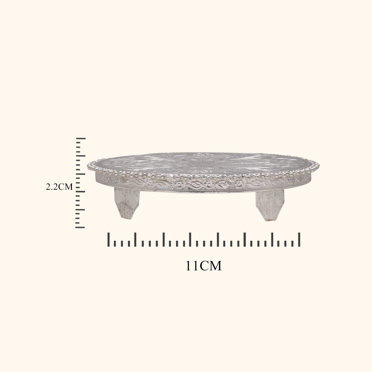 Lotus Design Silver Pooja Paat