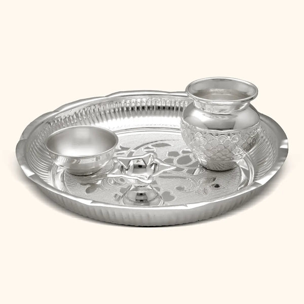 Buy Silver Thali Set Silver Utensils Articles Gift Items Ranka Jewellers RANKA JEWELLERS PC PRIVATE LIMITED