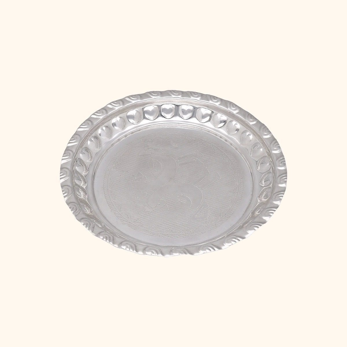 Graceful Silver Puja Thali