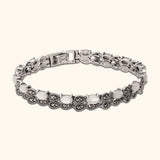 Artistic Antique 925 Silver Bracelet Men with Rhodium and Lacquer coating for Anti-tarnish. 