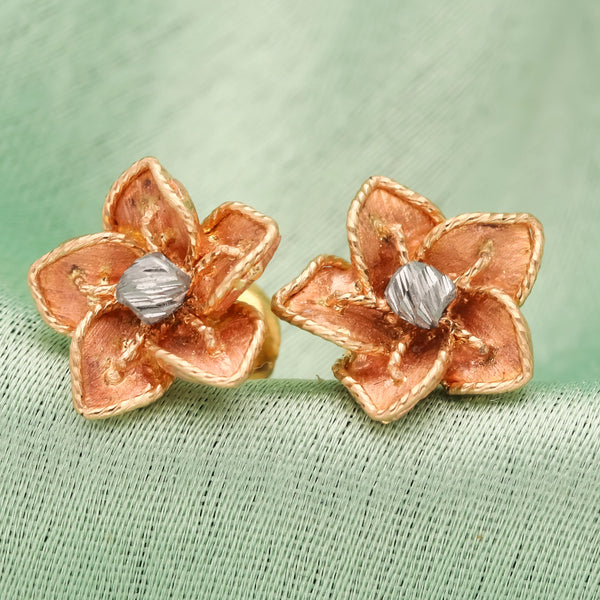 Golden Garden Rose Gold Earrings RANKA JEWELLERS