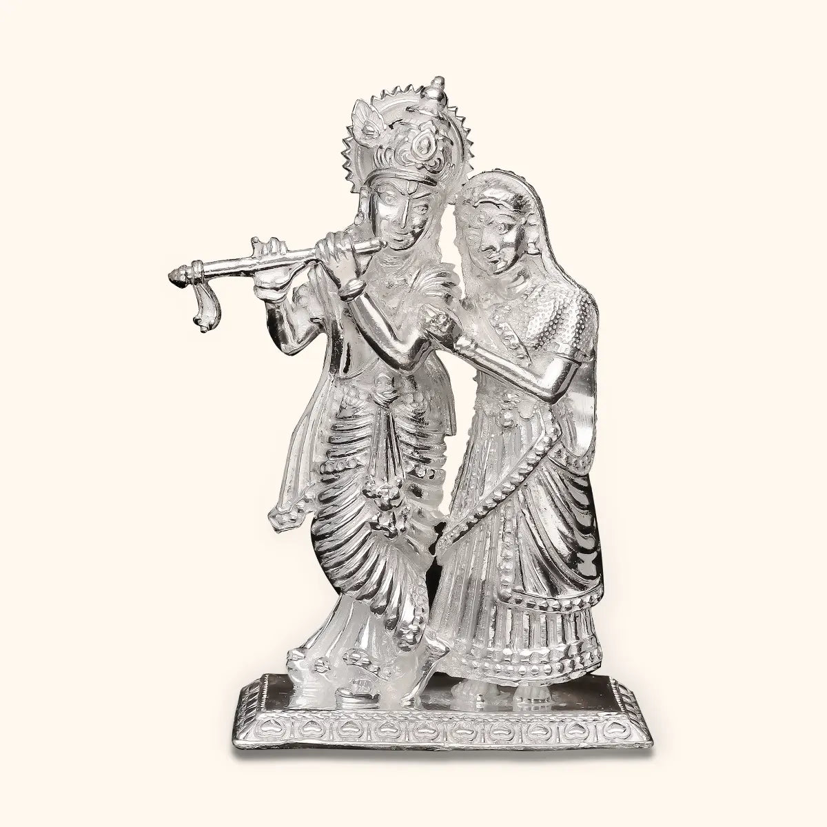 Silver Radha-Krishna Murti