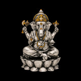 ganpati with mushak idol silver