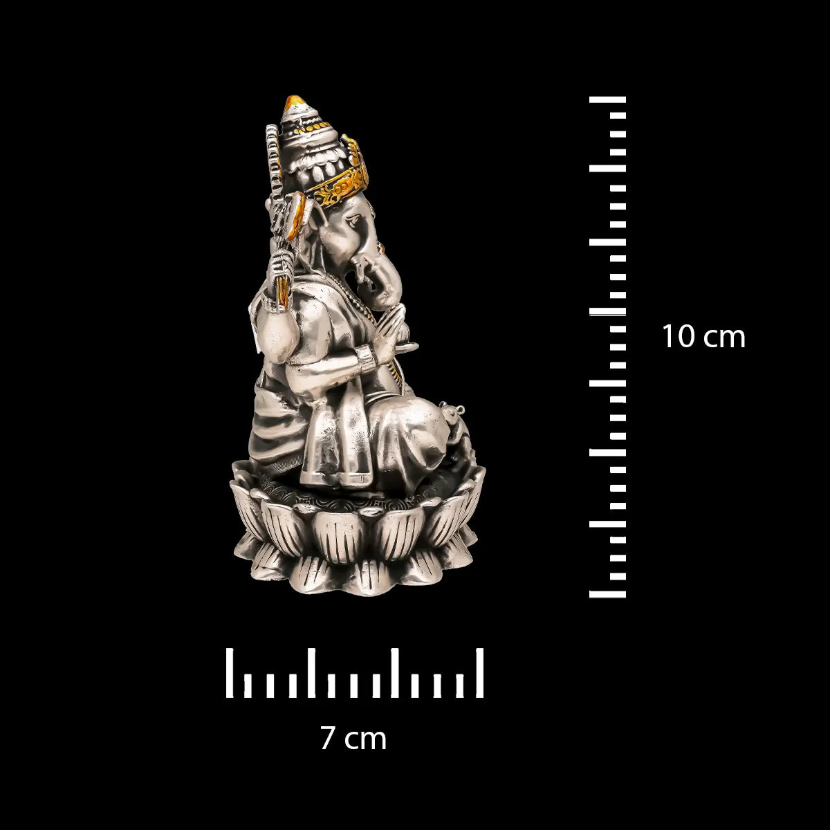 ganpati with mushak idol silver