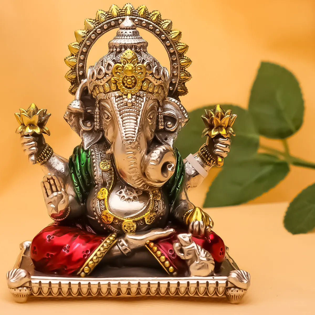 lord ganesh silver statue