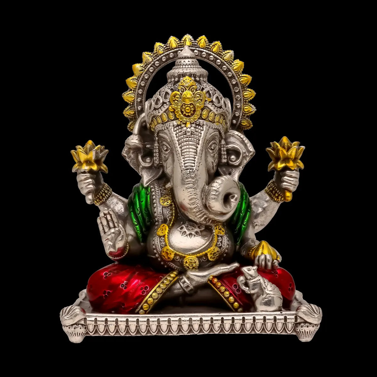 Antique silver lord ganesh idol