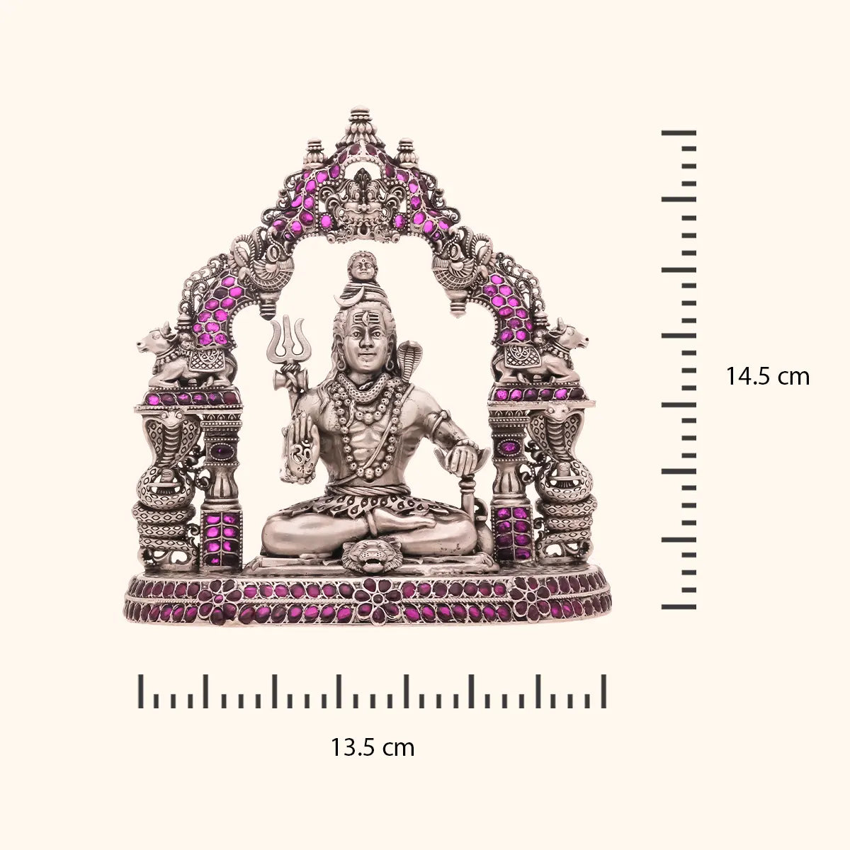 Antique Shiv Ji Murti 925 Silver with Rhodium and Lacquer coating for Anti-tarnish.