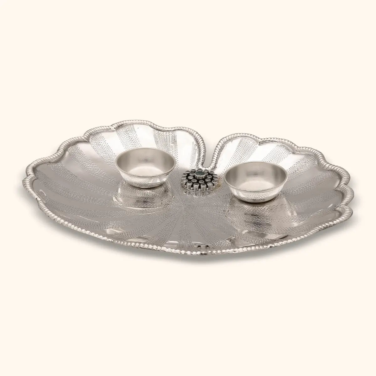 Sparkling Silver Aarti Thali - Silver Utensils, Articles & Gift Items