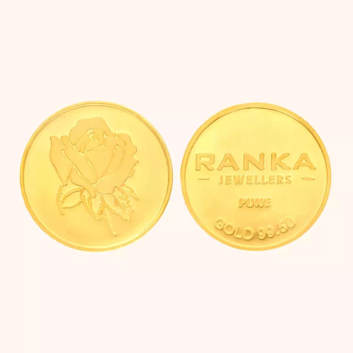 8 Gm Rose 24KT Gold Coin
