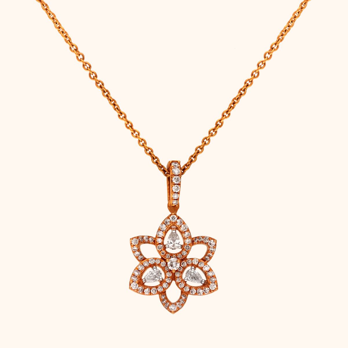 18 KT Diamond Pendant with chain