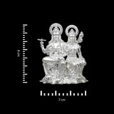 silver vishnu lakshmi idol