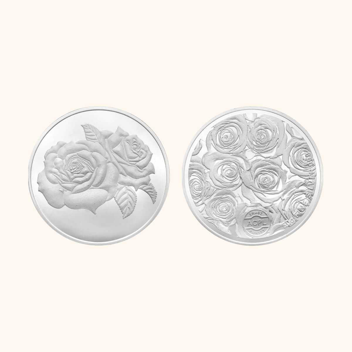 50 Gms Rose Bouquet Silver Coin