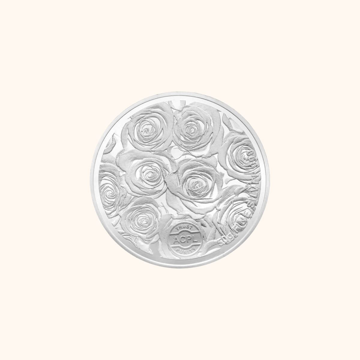 50 Gms Rose Bouquet Silver Coin