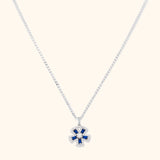 Sparkling Petals Radiant Blue Stone Pendant Set