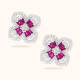 The Exquisite Flower Pink Stone Pendant Set