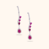 Gleaming Pink Silver Earrings