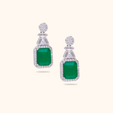 Delicate Green Stone Silver Earrings