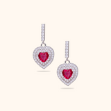 Elegant Red Heart Earrings