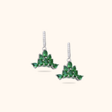 Vibrant Green Stone Silver Earrings