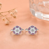 Elegant Lavender Crystal Floral Toe Ring