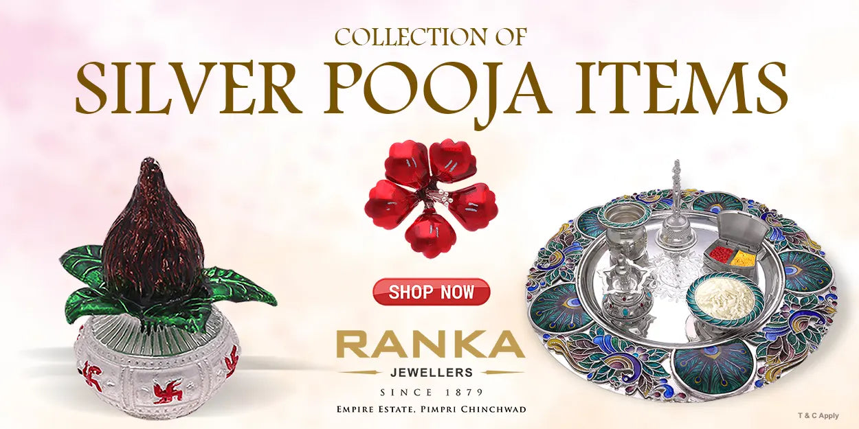 Buy Silver Thali with Ganesha Deity | Silver Utensils, Articles & Gift Items  | Ranka Jewellers – RANKA JEWELLERS