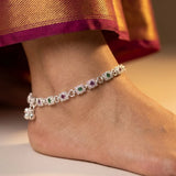 Silver Anklet with Intricate Detailing