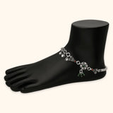 Dangling Triple Drop Charm 925 Silver Anklet / Payal for Women