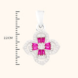 The Exquisite Flower Pink Stone Pendant Set