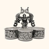 Lotus Silver Karanda - Silver Pooja Items / Silver Puja Samai
